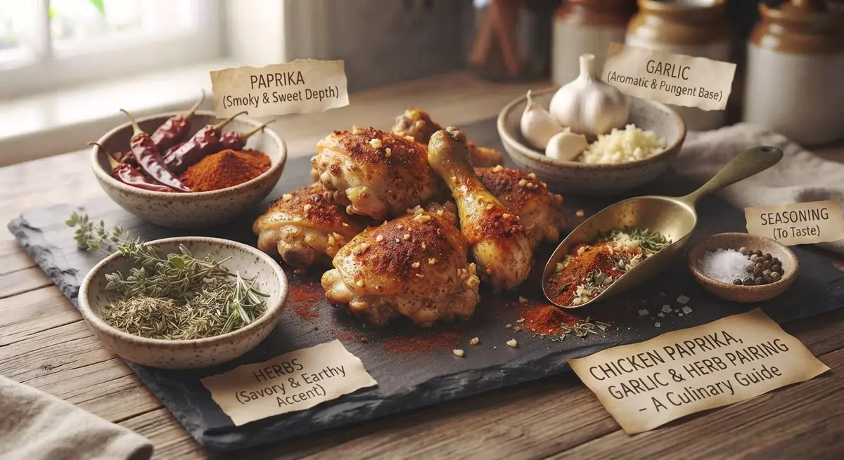 Chicken With Paprika, Garlic, and Rough Herbs: A Weeknight Classic