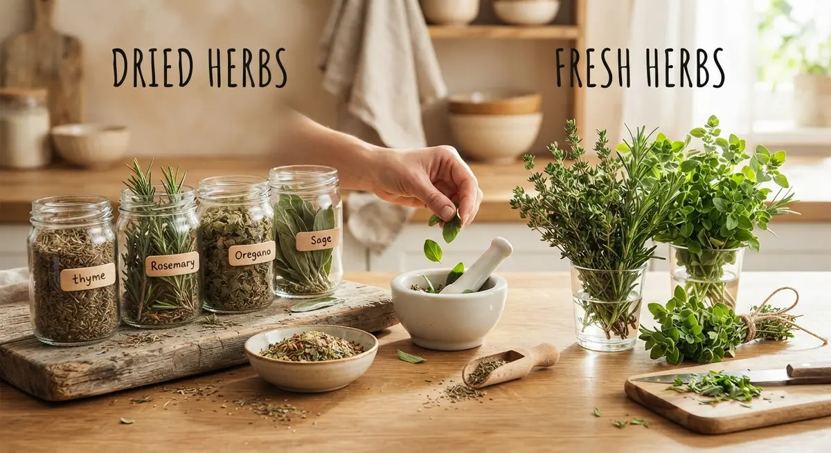 Converting Dried to Fresh Herbs Without Wasting Either