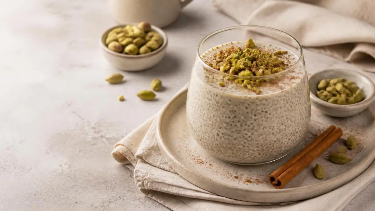 Almond Milk and Chia Seed Chai Pudding with Cardamom