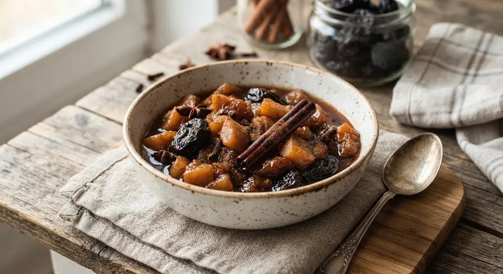 Apple & Prune Compote with Cinnamon (Gentle prevention of common postpartum constipation)