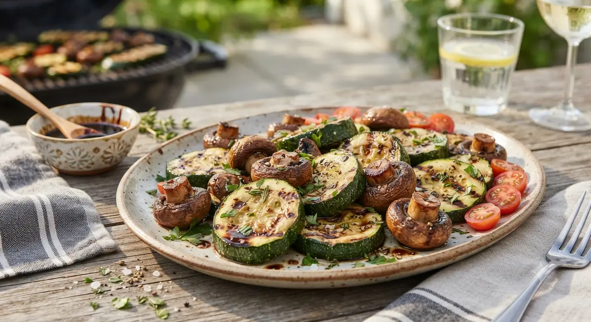Balsamic Grilled Zucchini and Mushrooms