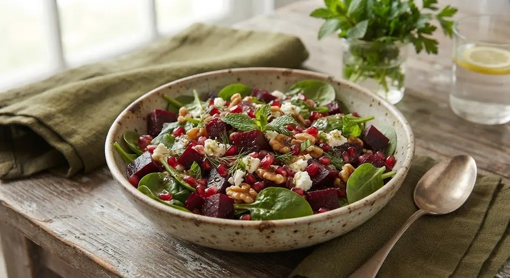 Beetroot, Pomegranate & Walnut Vitality Salad (Nitrates for circulation)