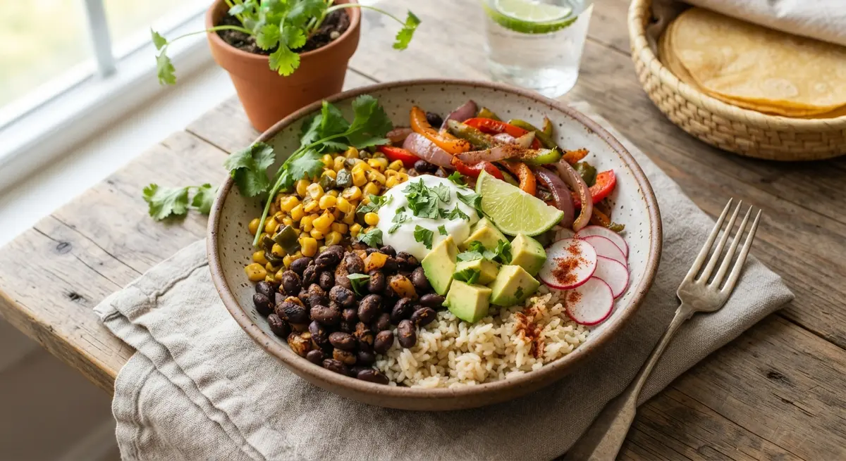Black Bean and Corn Fajita Bowl