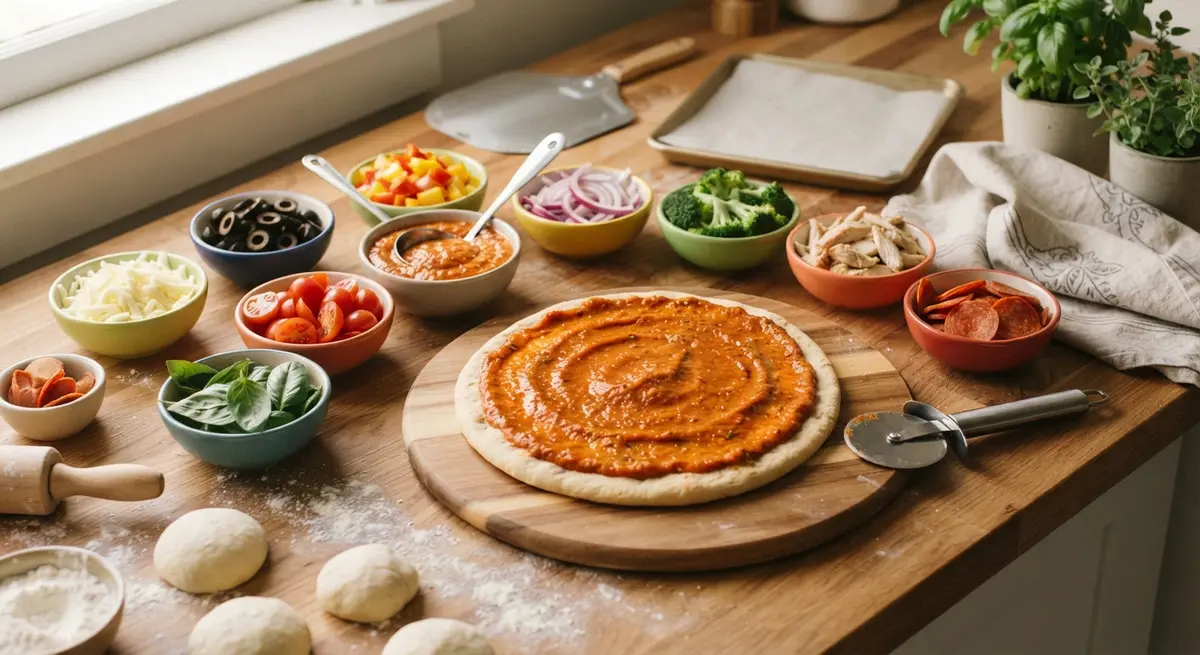 Build-Your-Own Mini Pizza with Blended-Veg Sauce