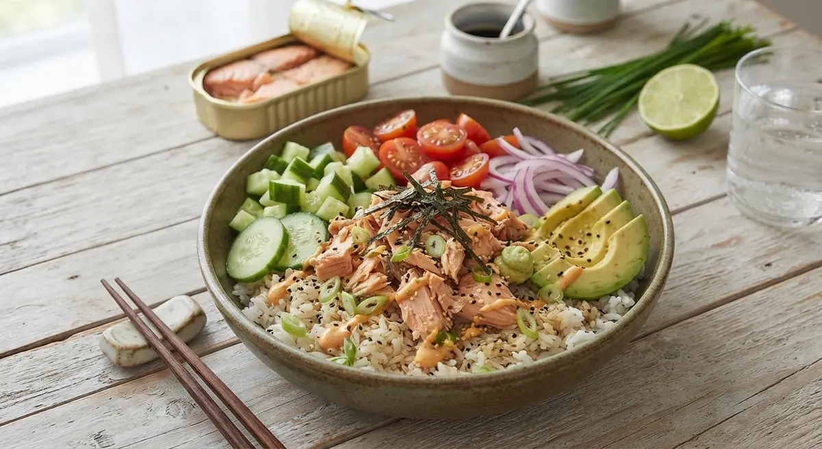 Canned Salmon Poke-Style Rice Bowl