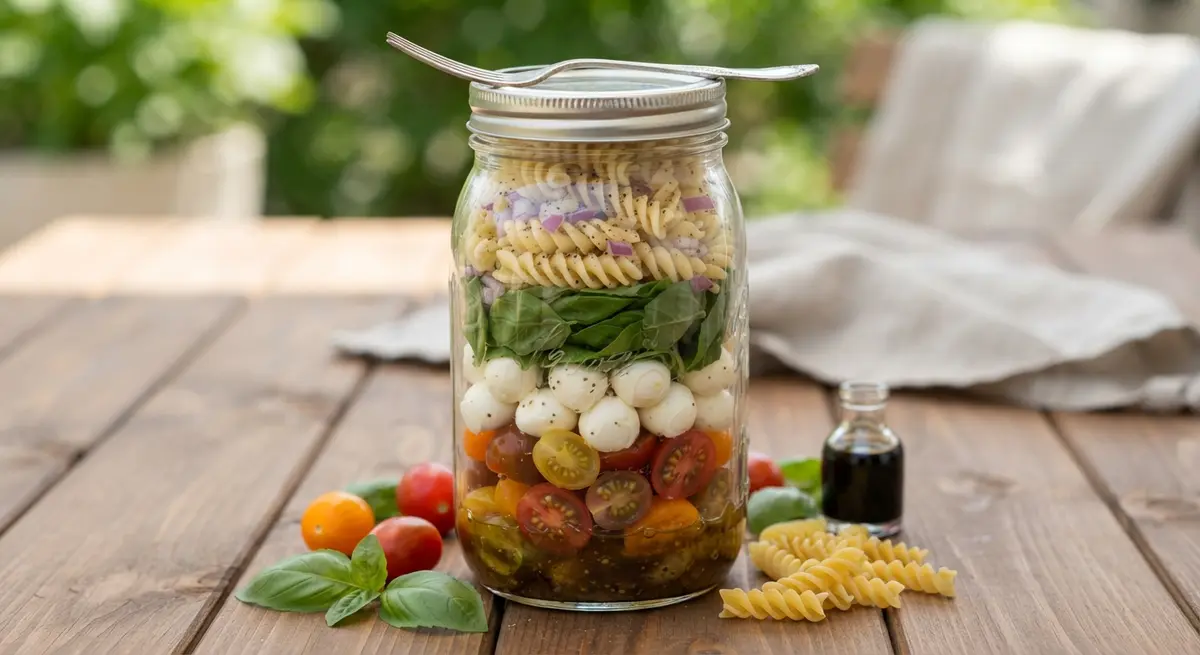 Caprese Pasta Salad Jar