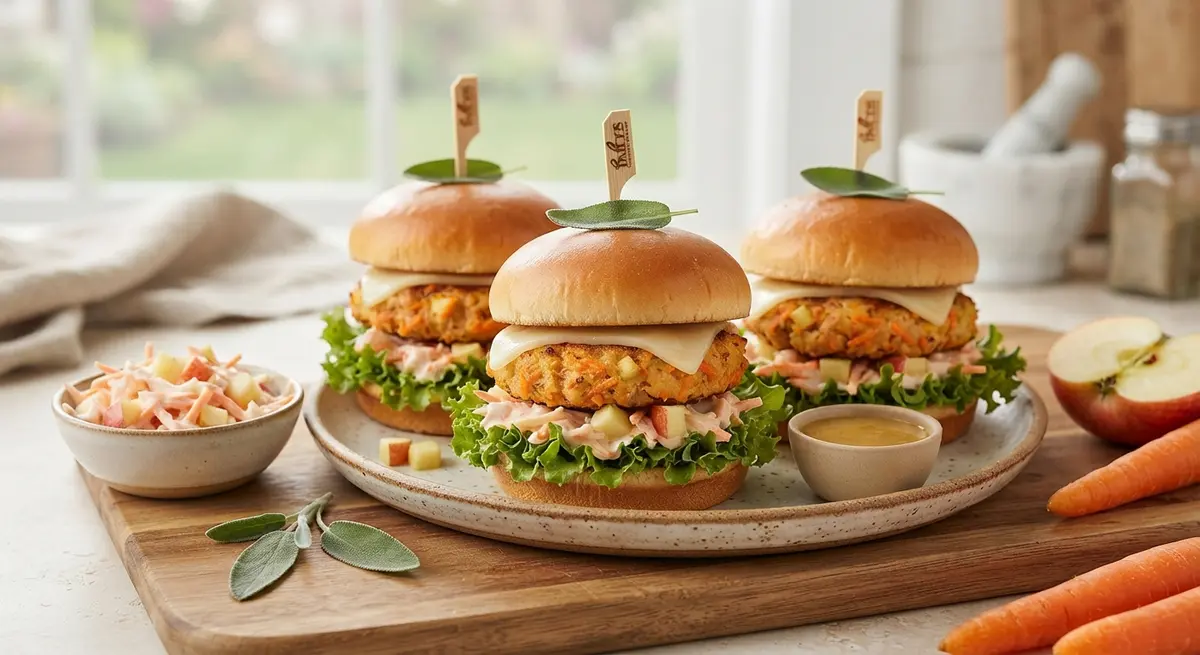 Carrot-Apple Chicken Pattie Sliders