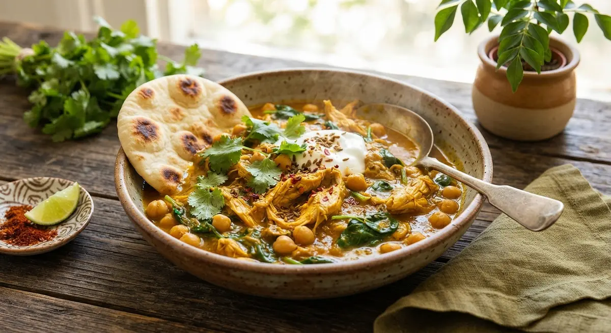 Mild Chicken, Chickpea & Spinach Curry (Combined protein and iron)