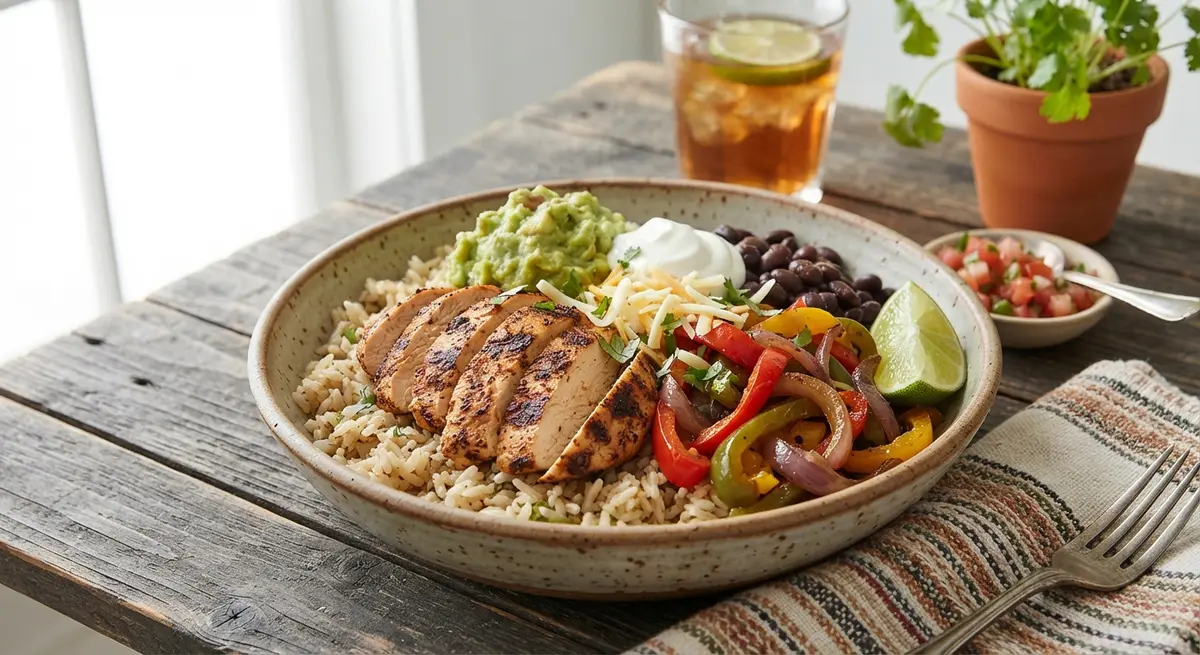 Chicken Fajita Bowl with Black Beans