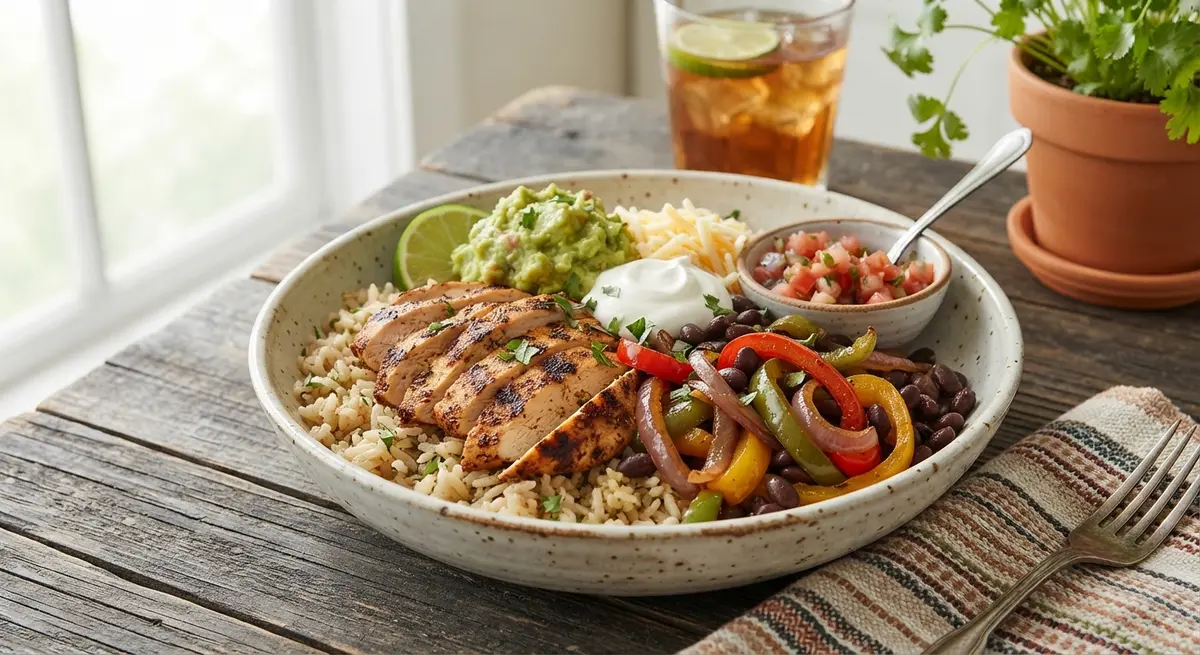 Chicken Fajita Bowl with Black Beans