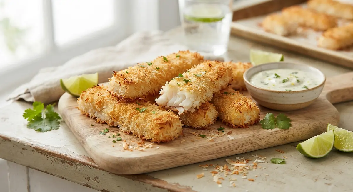 Coconut-Crusted Baked Cod Fingers