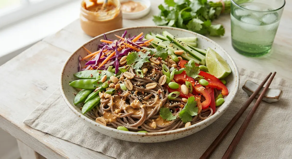 Cold Soba Noodle Salad with Peanut Dressing