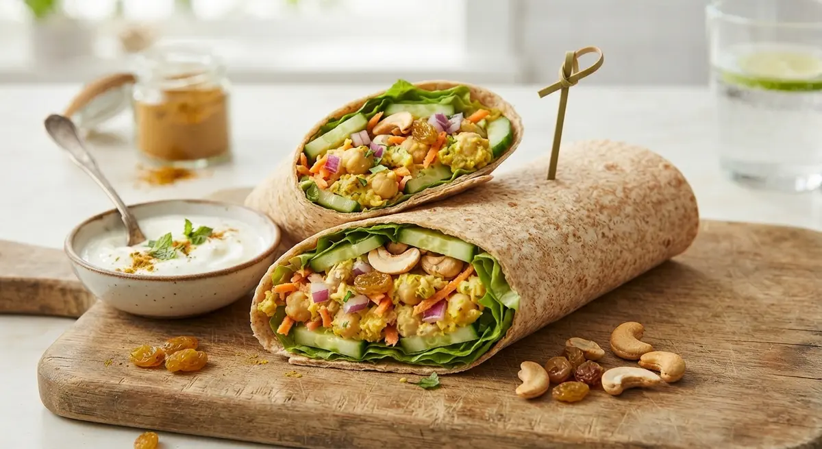 Curried Chickpea Salad Wrap with Yogurt