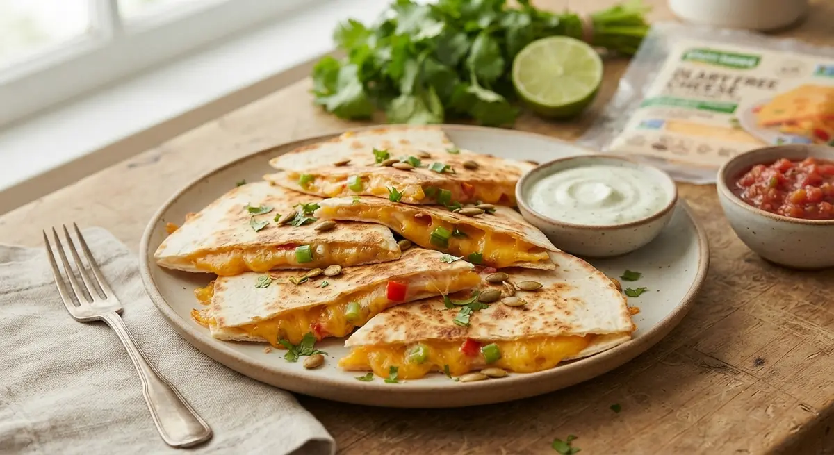 Dairy-Free Cheese Quesadilla Wedges