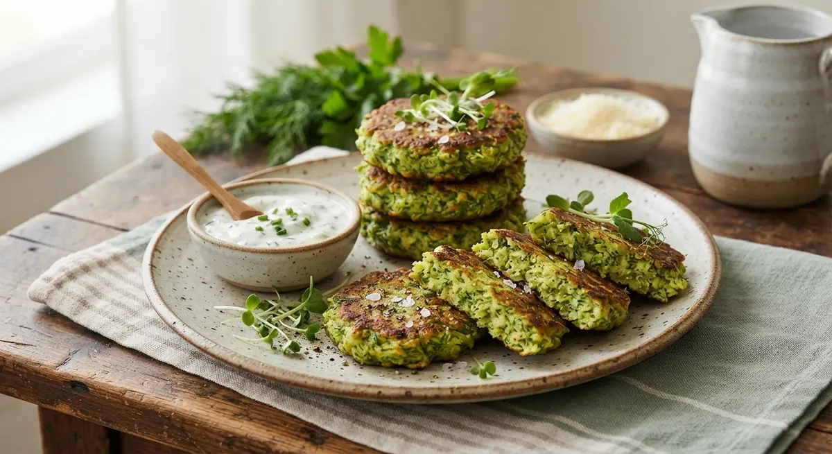 Green Fritters with Hidden Zucchini and Broccoli