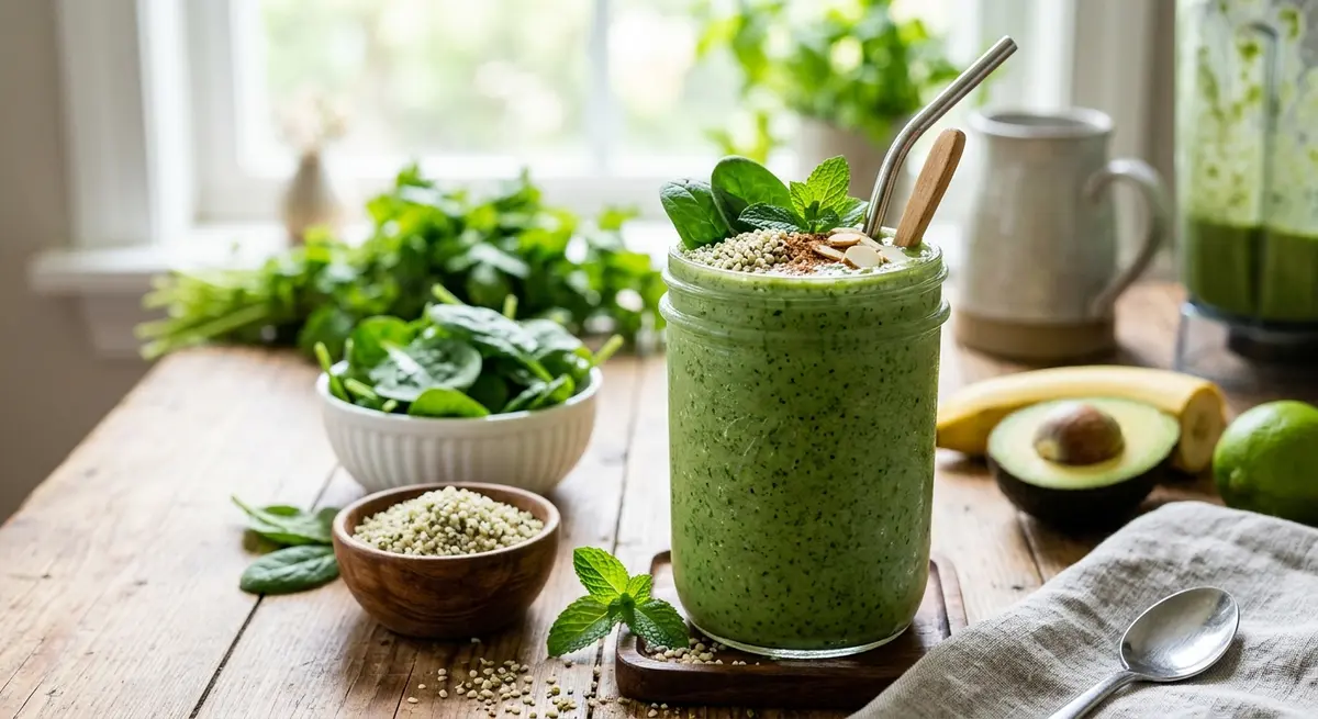 Green Goddess Spinach and Hemp Seed Smoothie