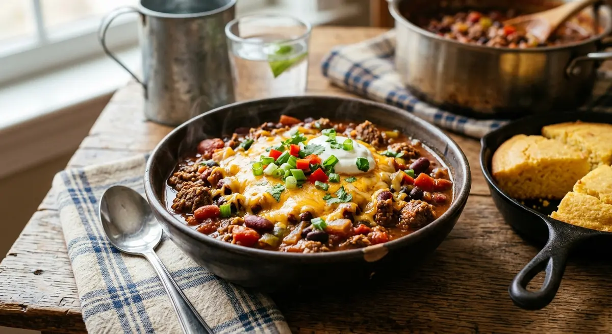 Hearty Beef Chili with Beans & Cheese