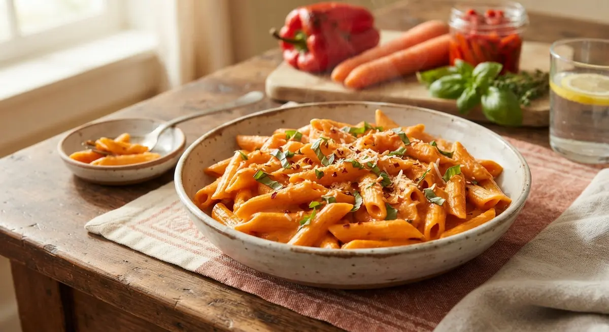 Hidden Carrot and Red Pepper Pasta Sauce
