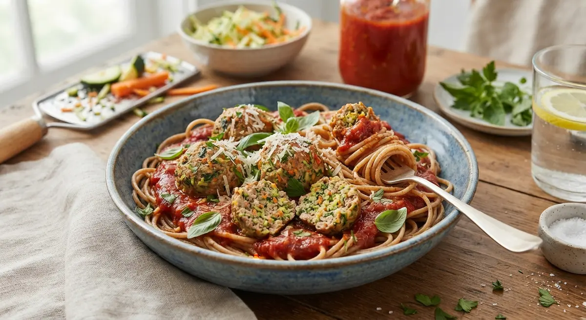 Hidden-Veggie Spaghetti and Meatballs