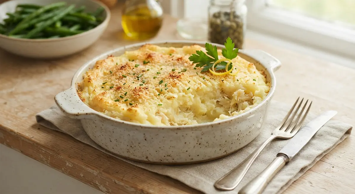 Light Cod Brandade with Homemade Mashed Potatoes (Omega-3s and whipped texture)