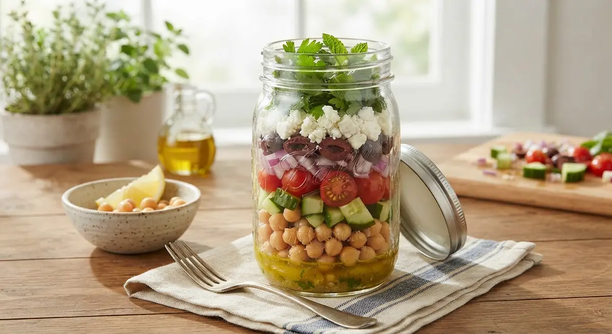 Mediterranean Chickpea Salad Jar