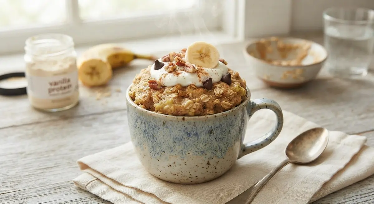 Microwave Banana Oat Protein Mug Muffin
