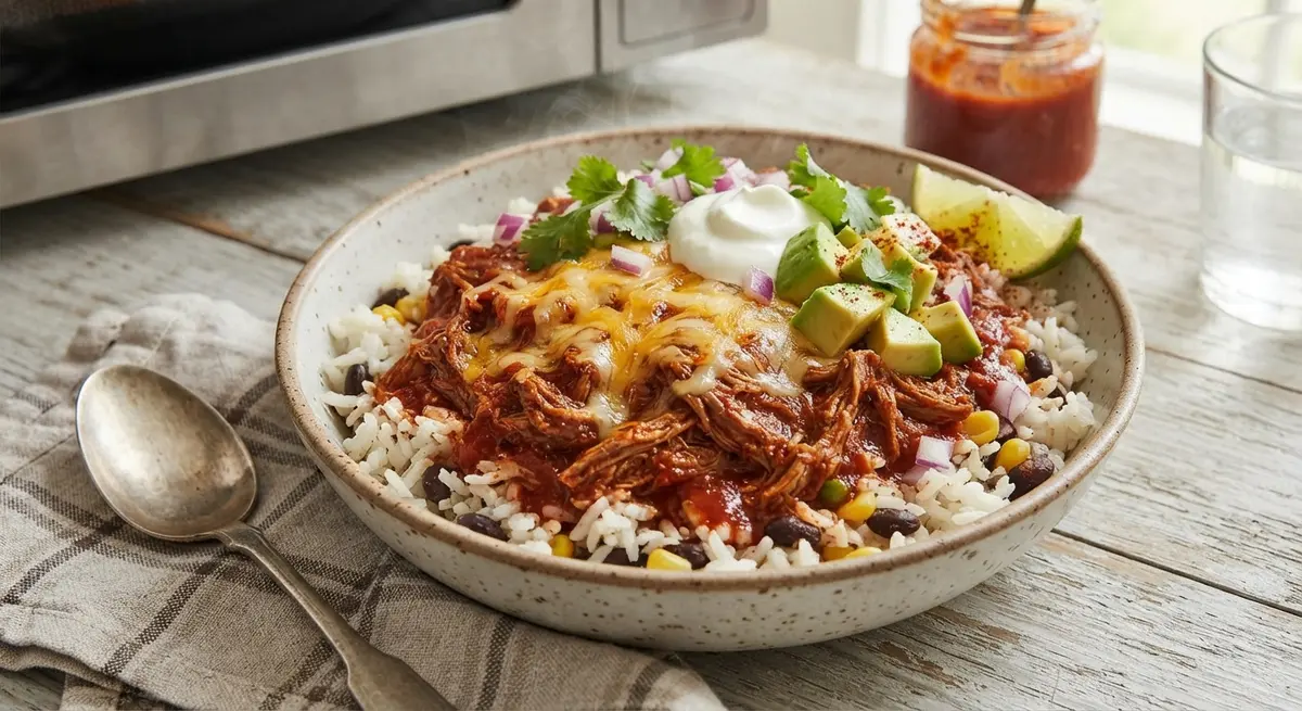 Microwave Beef Enchilada-Style Bowl