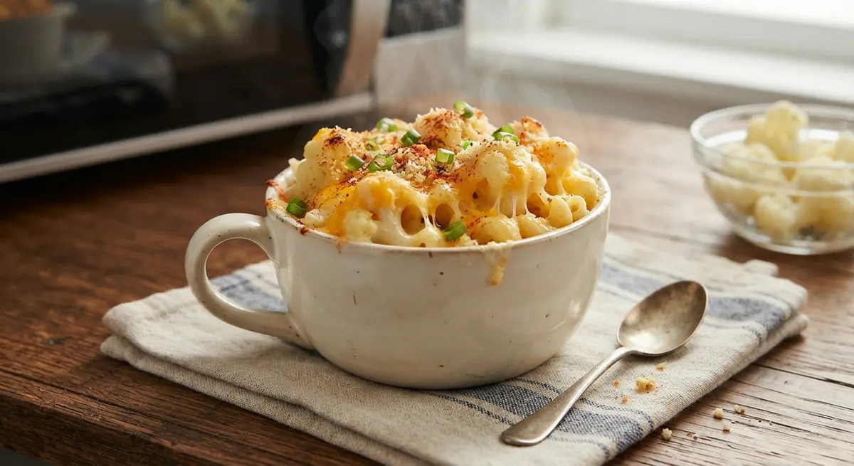 Microwave Cauliflower Mac and Cheese Mug