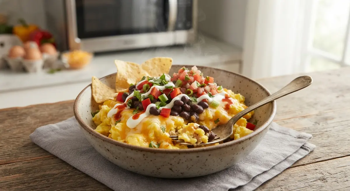 Microwave Egg and Cheese Breakfast Burrito Bowl