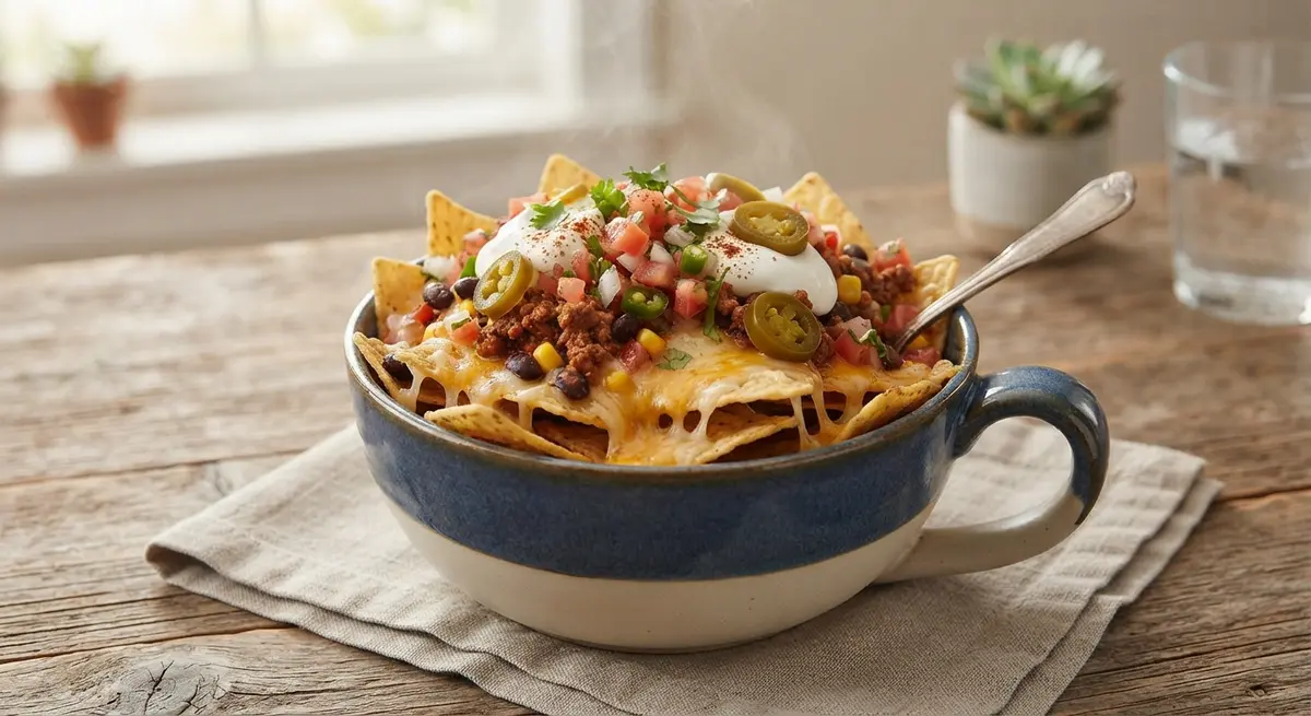 Microwave Loaded Nacho Bowl in a Mug