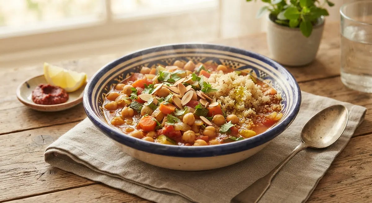 Microwave Moroccan Chickpea Stew Bowl