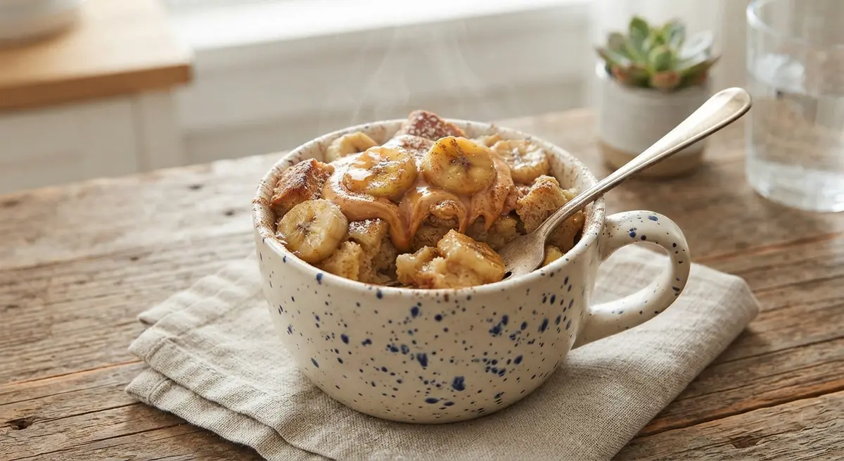 Microwave PB and Banana French Toast Cup