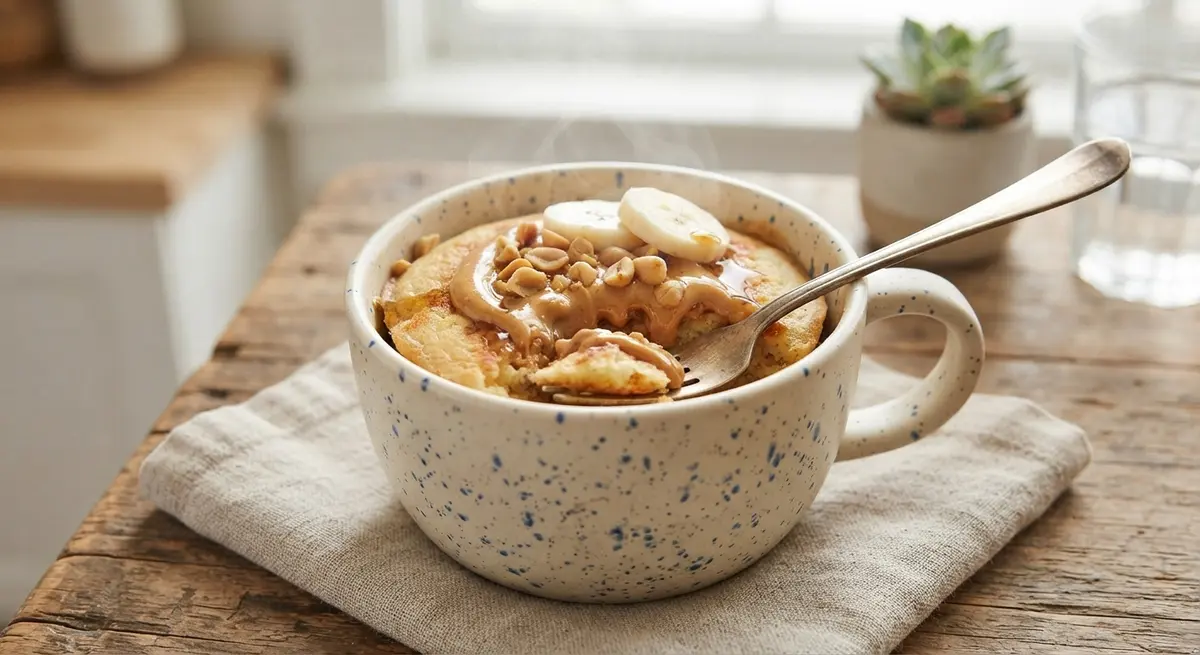 Microwave Peanut Butter Powder Pancake Mug