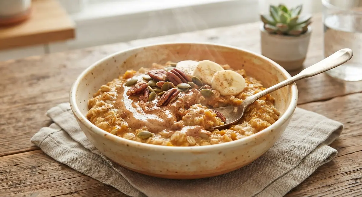 Microwave Pumpkin Spice Oatmeal Bowl