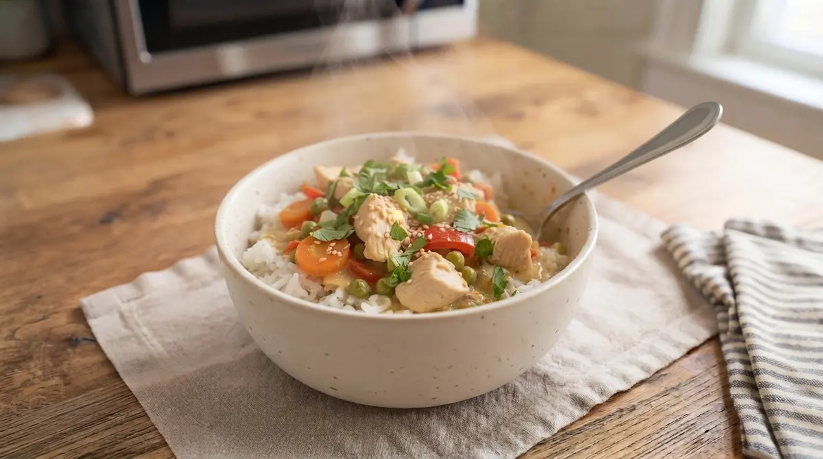 Mild Coconut Chicken and Rice Bowl