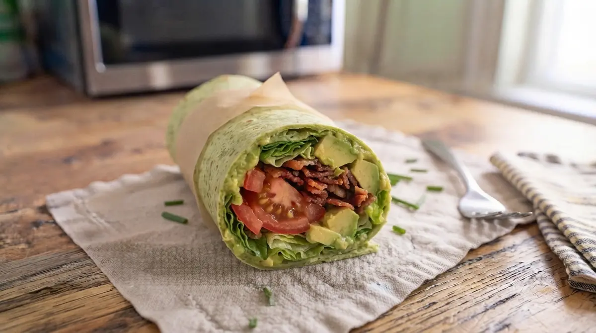 No-Cook Avocado BLT Protein Wrap