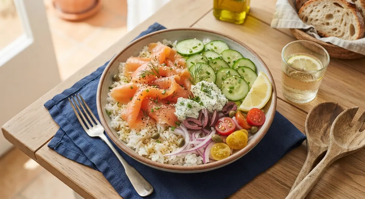 No-Cook Smoked Salmon and Cucumber Bowl