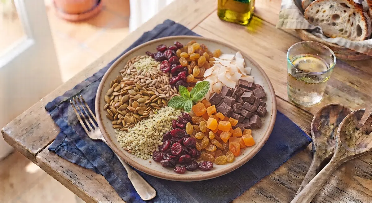 Nut-Free Seed and Dried Fruit Trail Mix Plate