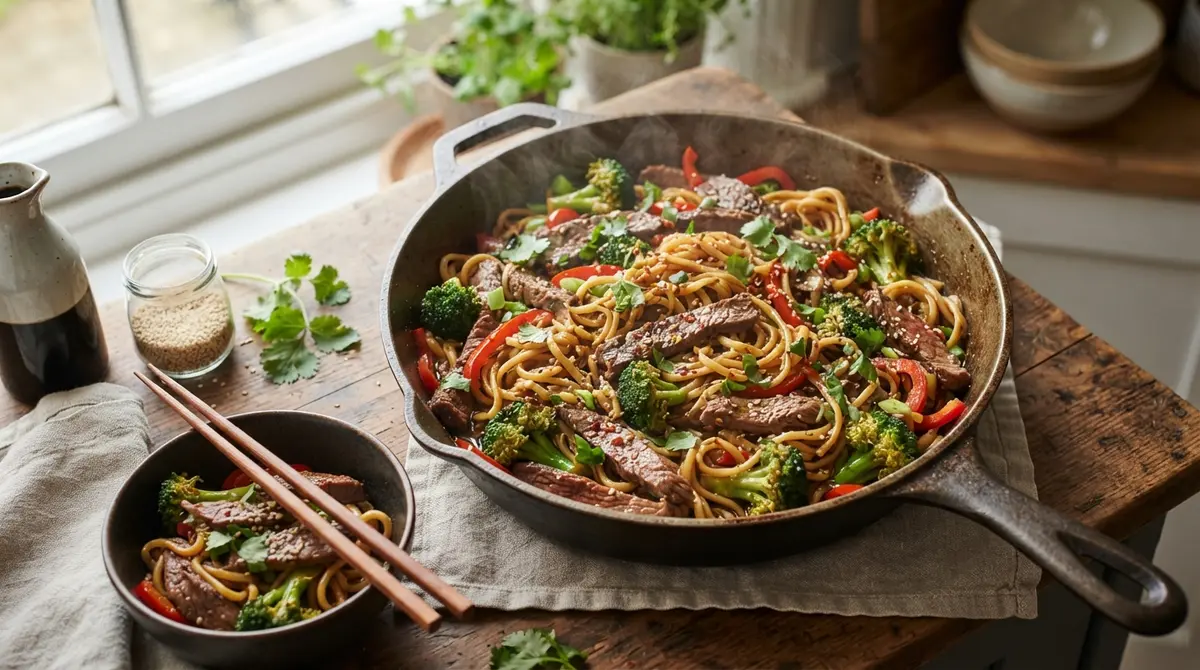 One-Pot Beef and Broccoli Noodles