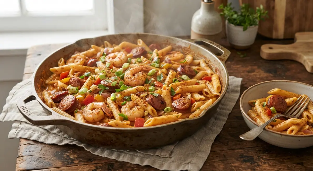 One-Pot Cajun Shrimp and Sausage Pasta