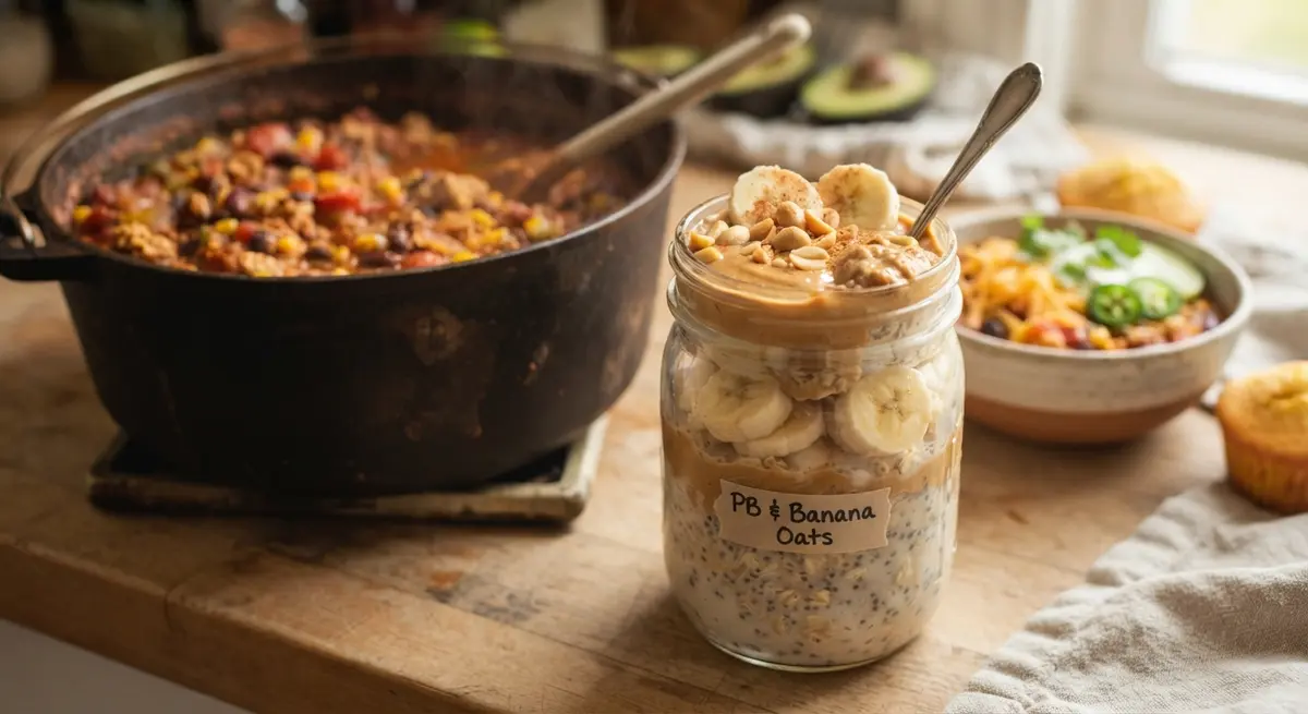 Overnight Peanut Butter Banana Oats