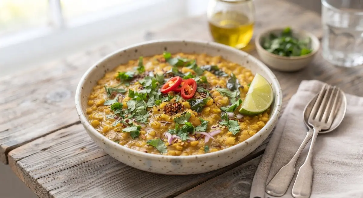 Red Lentil Coconut Dhal with Turmeric & Fresh Cilantro (Renowned cardiovascular benefits)