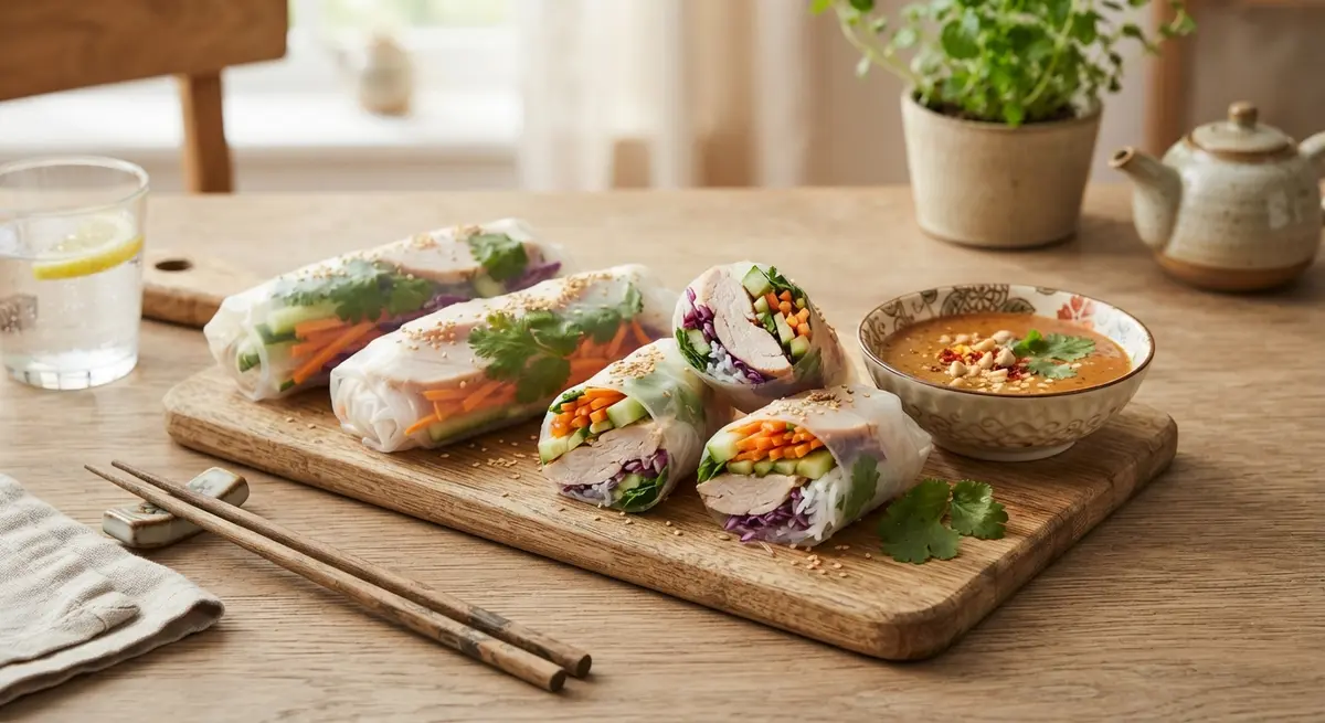 Rice Paper Rolls with Turkey and Vegetables