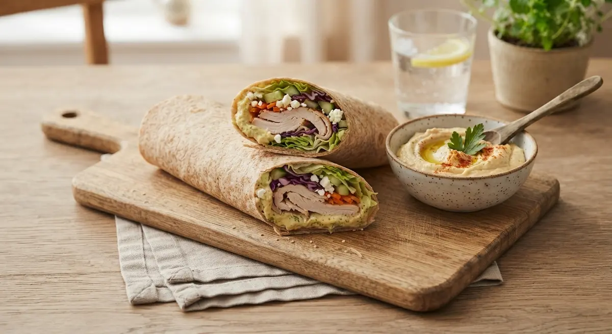 Roast Turkey and Hummus Wrap
