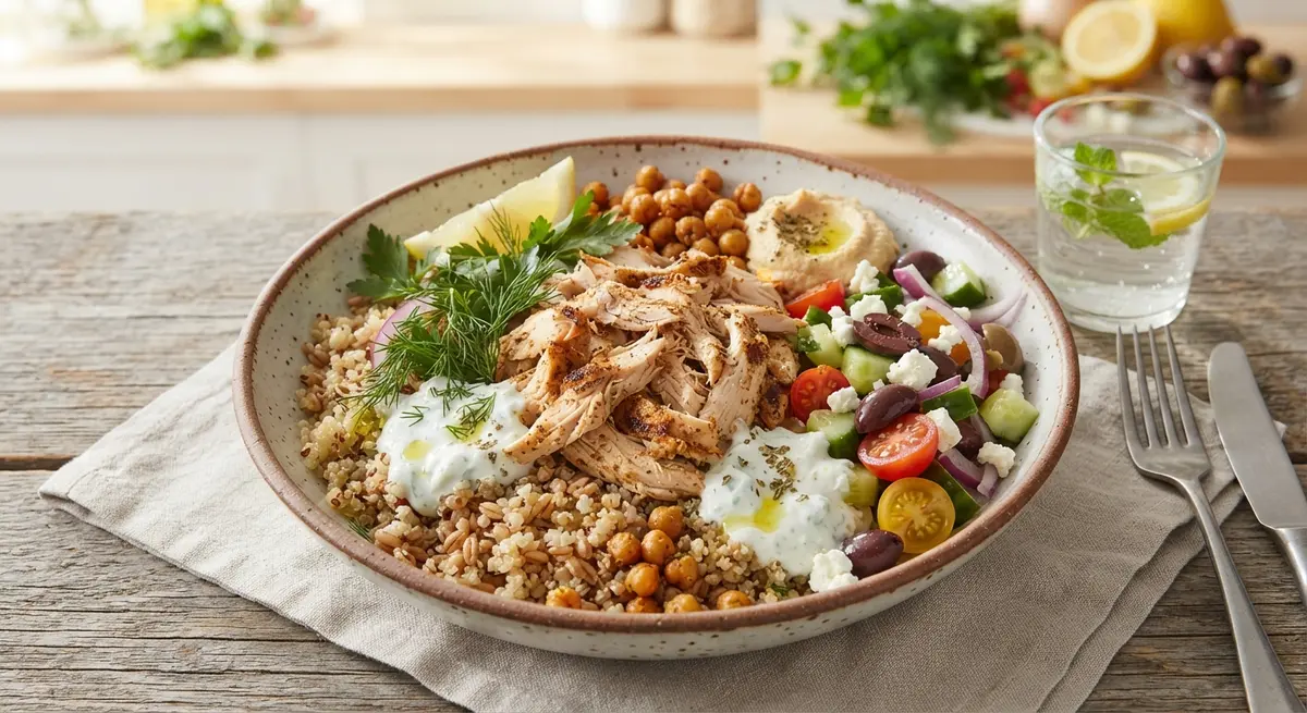 Rotisserie Chicken Greek Grain Bowl