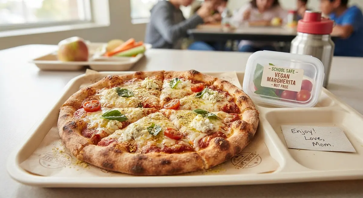 School-Safe Vegan Pizza Margherita Style