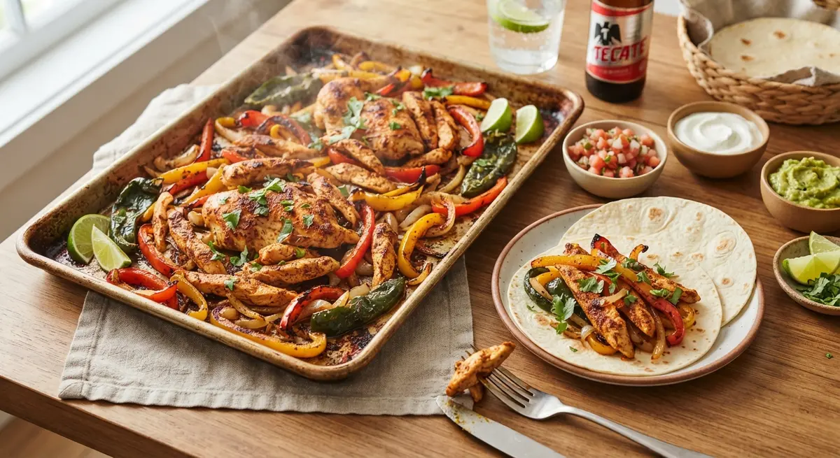 Sheet-Pan Chicken Fajitas with Peppers