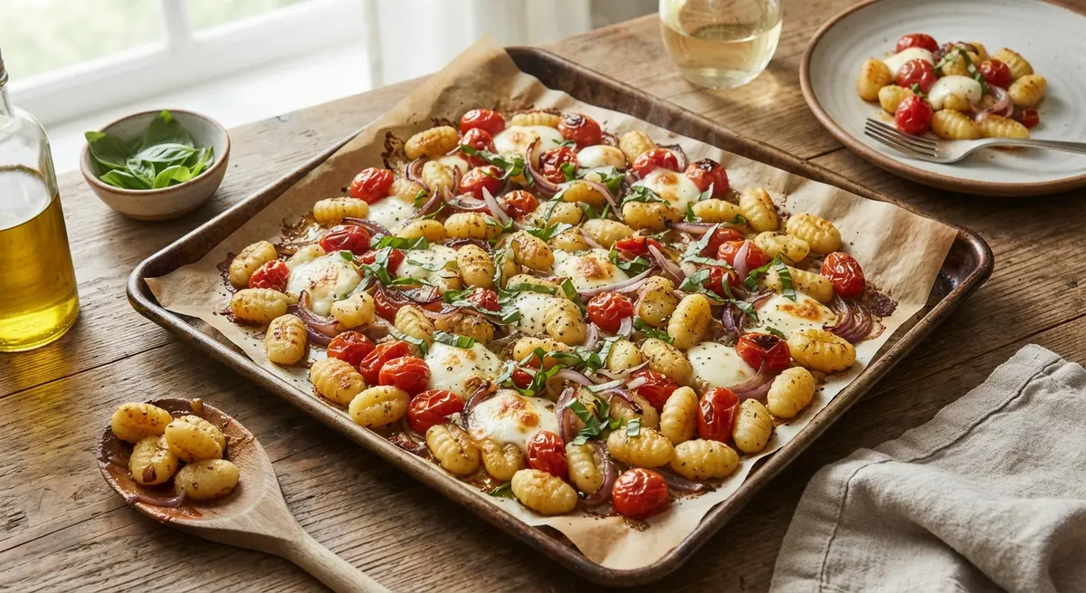 Sheet-Pan Gnocchi with Tomatoes and Mozzarella