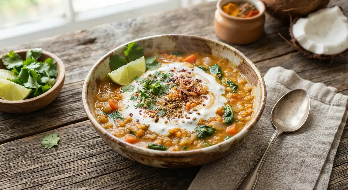 Spiced Red Lentil and Coconut Soup with Warming Cumin