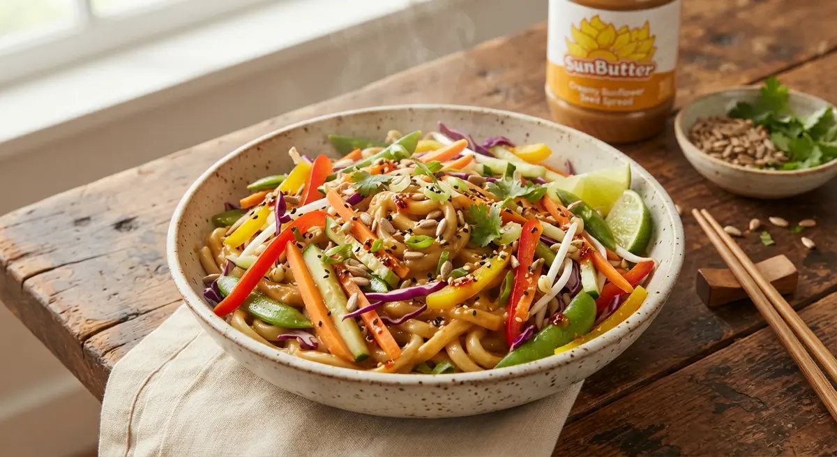 Sunbutter Noodles with Crunchy Vegetables